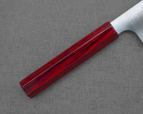 Kei Kobayashi R2/SG2 165mm Nakiri with Urushi Red Pakka Wood Handle
