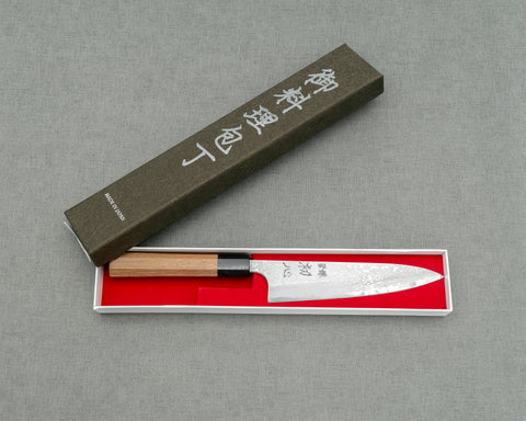 Hatsukokoro / Yoshihiro Yauji Aogami #2 Mirror Damascus 150mm Petty