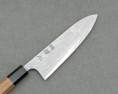 Hatsukokoro / Yoshihiro Yauji Aogami #2 Mirror Damascus 165mm Santoku