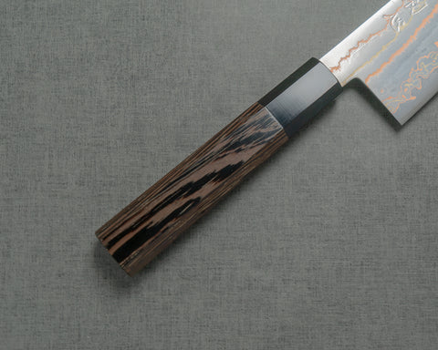Hatsukokoro "Hayabusa" Aogami #2 Colored Diamond Damascus 180mm Santoku