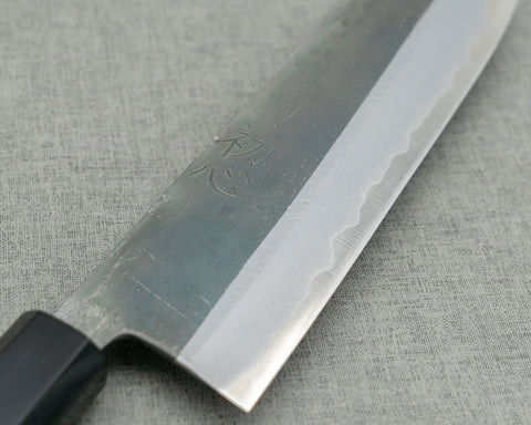 Hatsukokoro / Motokyuuichi Hamono "Kurosagi" Aogami Super 3-Layer Kurouchi 180mm Bunka