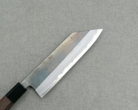 Hatsukokoro / Motokyuuichi Hamono "Kurosagi" Aogami Super 3-Layer Kurouchi 180mm Bunka