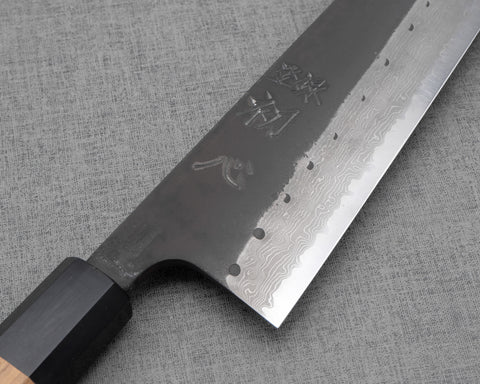 Hatsukokoro / Takahiro Nihei "Shinkiro" Aogami Super Kurouchi Damascus Tsuchime 210mm Kiritsuke Gyuto