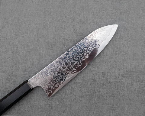 Hatsukokoro "Ginga" ATS-34 Mirror Damascus 180mm Santoku