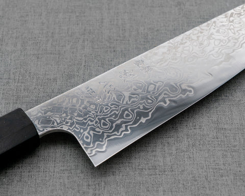 Hatsukokoro "Ginga" ATS-34 Mirror Damascus 180mm Santoku