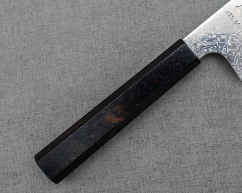Hatsukokoro "Ginga" ATS-34 Mirror Damascus 180mm Santoku