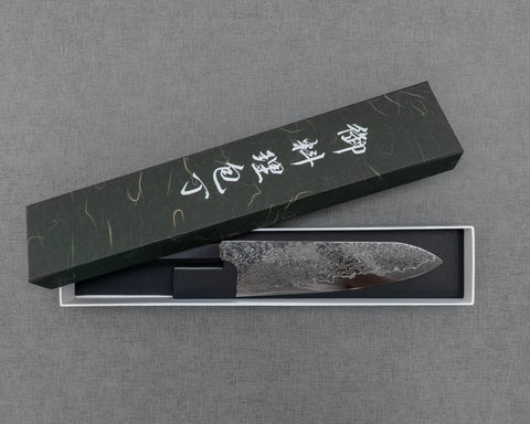 Hatsukokoro "Ginga" ATS-34 Mirror Damascus 180mm Santoku