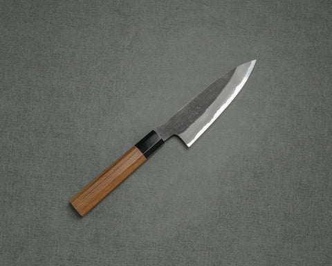 Hinoura "Ajikataya" Shirogami #2 Kurouchi 120mm Petty with Teak Handle