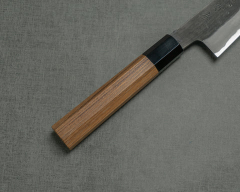 Hinoura "Ajikataya" Shirogami #2 Kurouchi 120mm Petty with Teak Handle