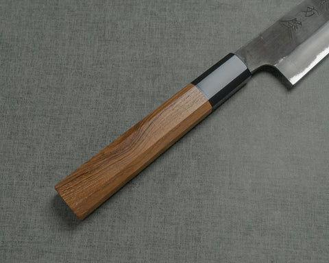 Hinoura "Ajikataya" Shirogami #2 Kurouchi Sujihiki with Teak Handle