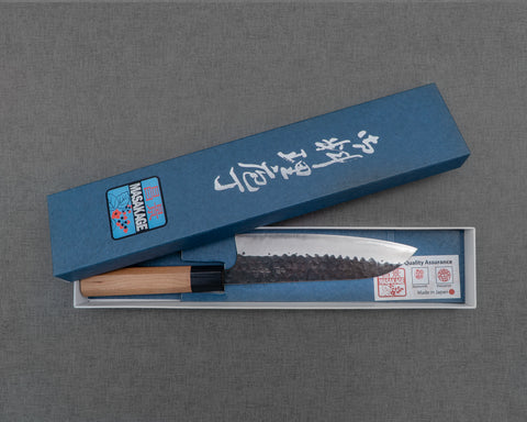 Masakage "Koishi" by Yoshimi Kato Aogami Super Kurouchi Tsuchime 165mm Santoku