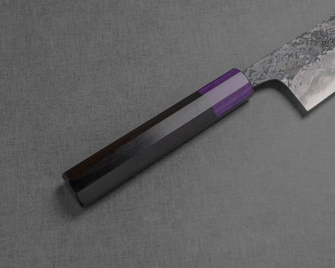 Kisuke "Enn" Aogami #1 Hon-Warikomi Kurouchi Tsuchime Damascus 280mm Gyuto with Violet Pakkawood Handle