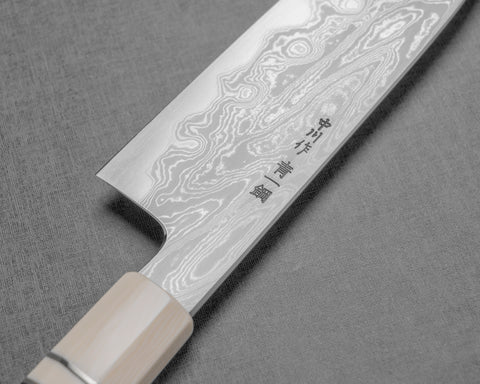 Nakagawa / Naohito Myojin Aogami #1 Damascus 165mm Santoku