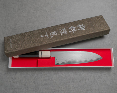 Nakagawa / Naohito Myojin Aogami #1 Damascus 165mm Santoku