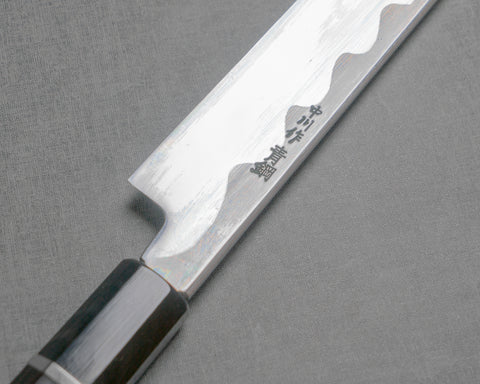 Hatsukokoro / Nakagawa Aogami #2 Mirror Sakimaru Takohiki with Ebony Double-Ginmaki Handle