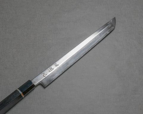 Hatsukokoro / Nakagawa Aogami #2 Mirror Sakimaru Takohiki with Ebony Double-Ginmaki Handle