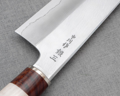 Hatsukokoro / Nakakawa Ginsan (銀色 #3) 210mm Gyuto 帶白鹿角手柄