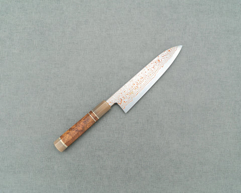 Nigara Aogami #2 Colored Rainbow Damascus 210mm Gyuto