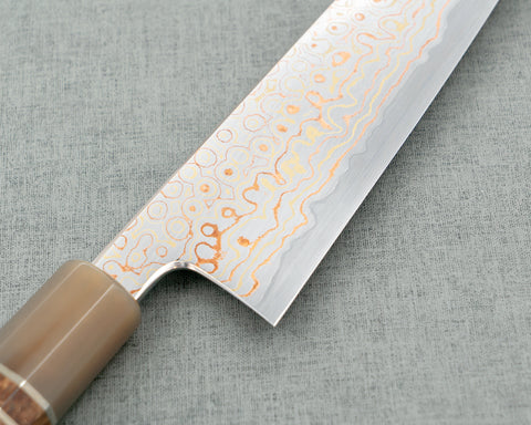 Nigara Aogami #2 Colored Rainbow Damascus 210mm Gyuto