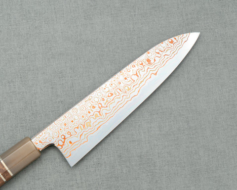 Nigara Aogami #2 Colored Rainbow Damascus 210mm Gyuto