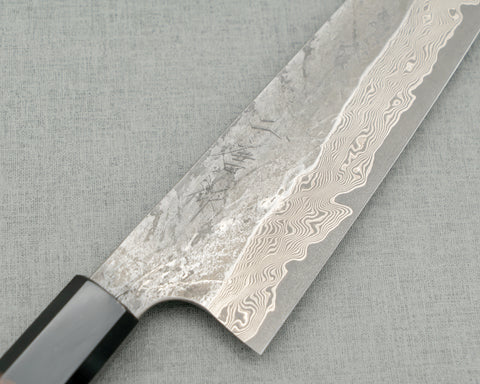 Nigara Ginsan (Silver #3) Nashiji Kurosome Damascus 210mm Gyuto