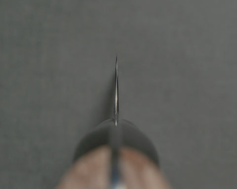 Nigara "Anmon" R2/SG2 49 Layers Kurosome Damascus 135mm Kiritsuke Petty with Stabilized Wood / Polished Tigereye Acrylic Handle
