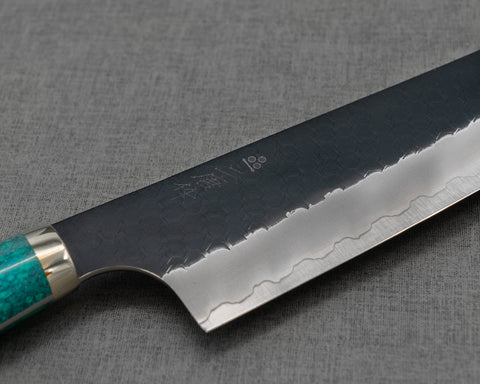 Nigara R2/SG2 Tsuchime Kurouchi 240mm Kiritsuke Gyuto with Green Turquoise Handle