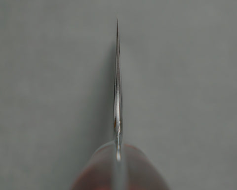 Nigara R2/SG2 Tsuchime Kurouchi 165mm Santoku with Stabilized Wood / Polished Ruby Acrylic Handle