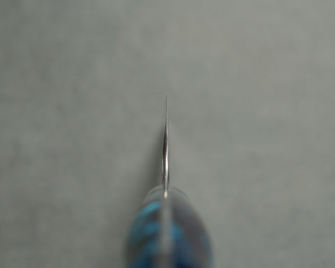 Nigara R2/SG2 Matt Migaki Tsuchime 210mm Gyuto with Polished Azure Sea Acrylic Handle
