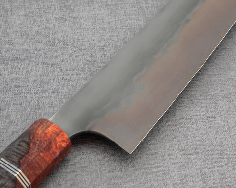 Nigara Shirogami #1 Honyaki 240mm Gyuto with Volcano Stabilized Wood Handle