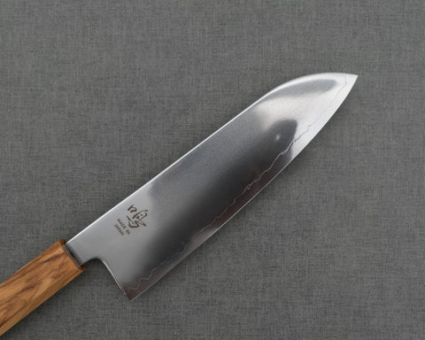 Naru "Kyoko Series" SLD 3-Layer Mirror Polished Blasting 170mm Santoku with Olive Wood Handle