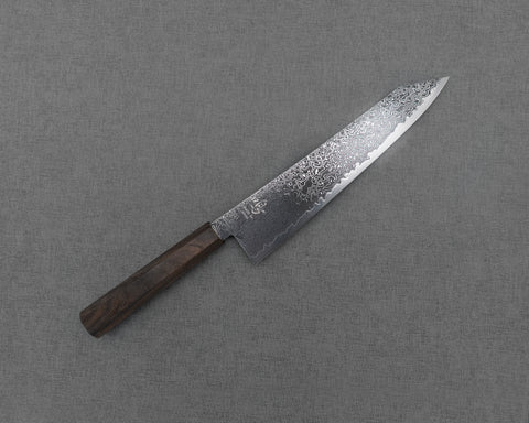 Naru "Eiko Series" R2/SG2 Kurozome Damascus Kiritsuke Gyuto with Bubinga Handle