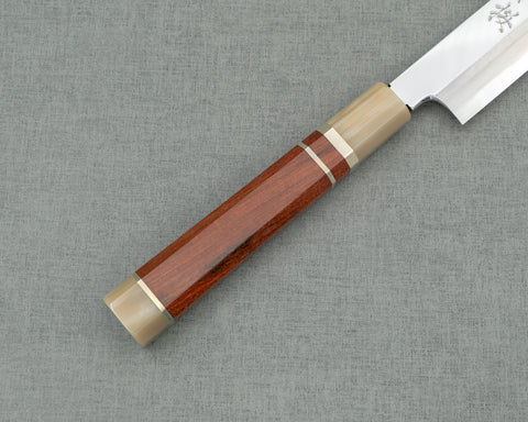 Sakai Takayuki / Kenji Togashi / Shirogami #1 Katsuo Iura Engraved Sakura Mirror 300mm Sakimaru Takohiki with Bubinga Triple-Ginmaki Handle