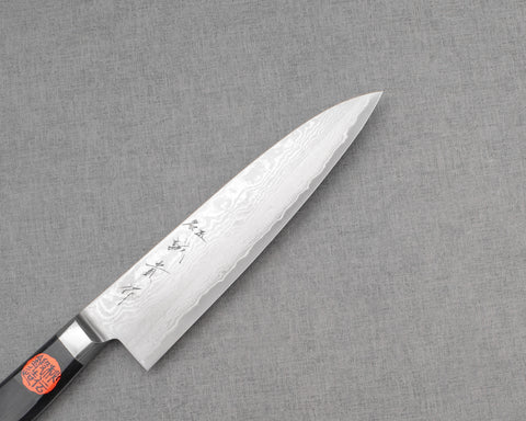 Shigeki Tanaka VG10 Damascus 180mm Gyuto with Black Pakkawood Western Handle