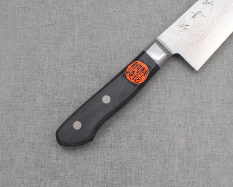 Shigeki Tanaka VG10 Damascus 180mm Gyuto with Black Pakkawood Western Handle