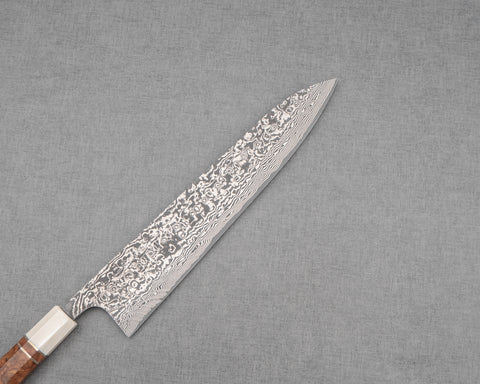 Takeshi Saji R2/SG2 Black Damascus 270mm Gyuto with Ivory / Rosewood Handle