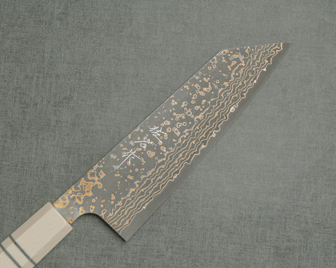 Takeshi Saji VG10W Kurosome Colored Damascus 165mm Bunka