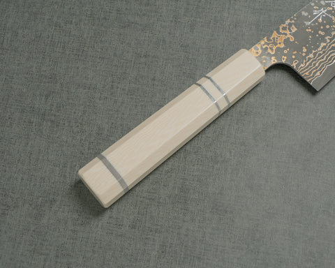 Takeshi Saji VG10W Kurosome Colored Damascus 165mm Bunka