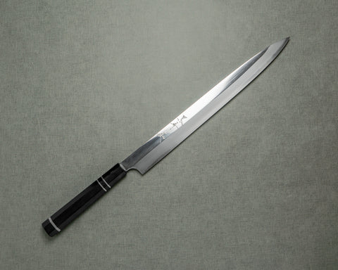 Yu Kurosaki Aogami #2 Mirror 330mm Yanagiba with Ebony Triple-Ginmaki Handle