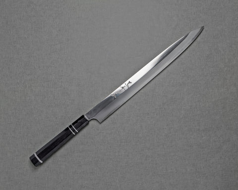 Yu Kurosaki Aogami #2 Mirror 330mm Yanagiba with Ebony Triple-Ginmaki Handle