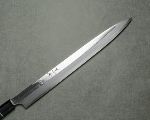 Yu Kurosaki Aogami #2 Mirror 330mm Yanagiba with Ebony Triple-Ginmaki Handle