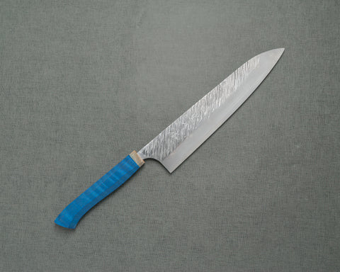 Yu Kurosaki "Fujin" R2/SG2 240mm Gyuto with Blue Maplewood Handle