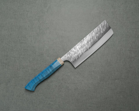 Yu Kurosaki "Fujin" R2/SG2 165mm Nakiri with Blue Maplewood Handle