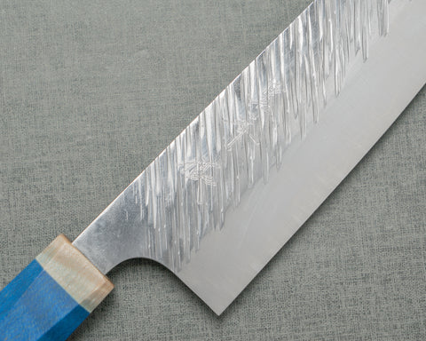 Yu Kurosaki "Fujin" R2/SG2 170mm Santoku with Blue Maplewood Handle