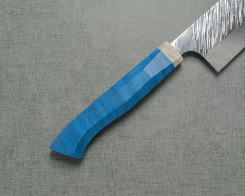 Yu Kurosaki "Fujin" R2/SG2 170mm Santoku with Blue Maplewood Handle