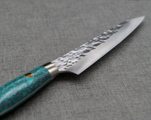 Yu Kurosaki "Senko" R2/SG2 130mm Kiritsuke Petty with Green Turquoise Handle