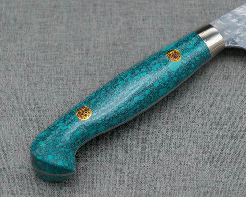Yu Kurosaki "Senko" R2/SG2 130mm Kiritsuke Petty with Green Turquoise Handle