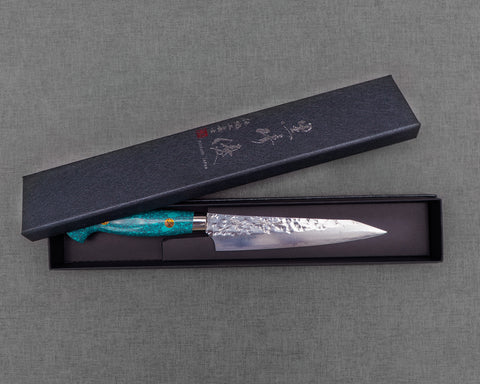 Yu Kurosaki "Senko" R2/SG2 130mm Kiritsuke Petty with Green Turquoise Handle