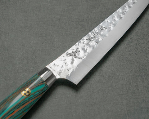 Yu Kurosaki "Senko" R2/SG2 130mm Kiritsuke Petty with Turquoise Timber Handle