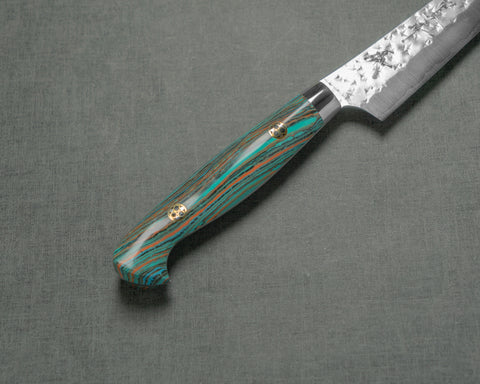 Yu Kurosaki "Senko" R2/SG2 130mm Kiritsuke Petty with Turquoise Timber Handle